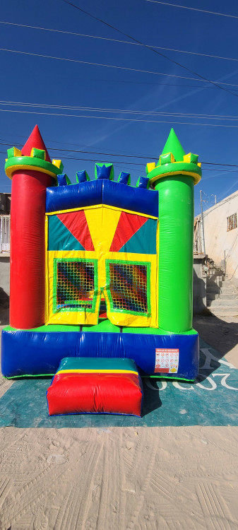 Blue and green bounce house 13x13