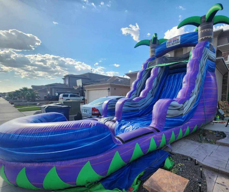 16 ft purple wave single lane waterslide