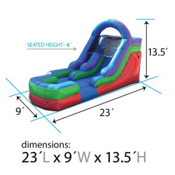 12 foot retro inflatable water slide dimensions2 1764269939 13 ft rainbow waterslide