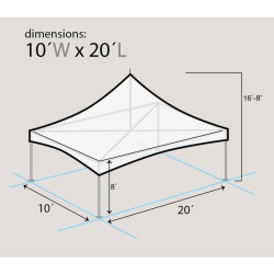 dim 10x20 high peak tent