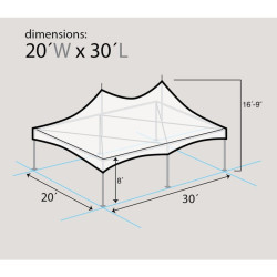 dim 20x30 High Peak Wedding-Grade Tent